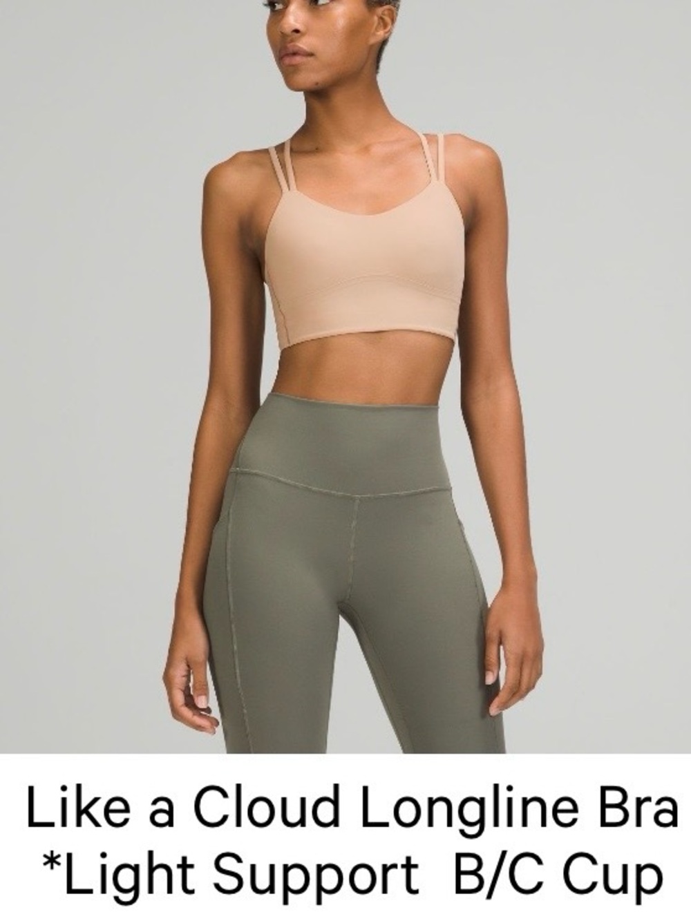 Like a cloud long line bra almond butter size 6